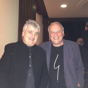 Richard Watkins and Colin Matthews backstage together after performance of horn concerto