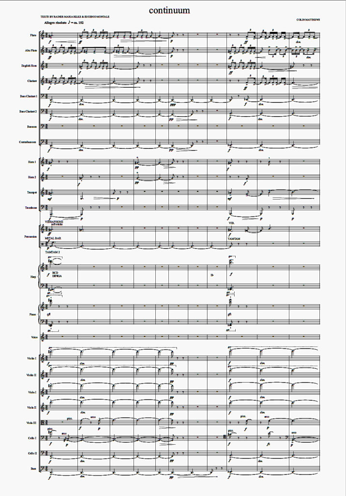 Musical score of Continuum - first page